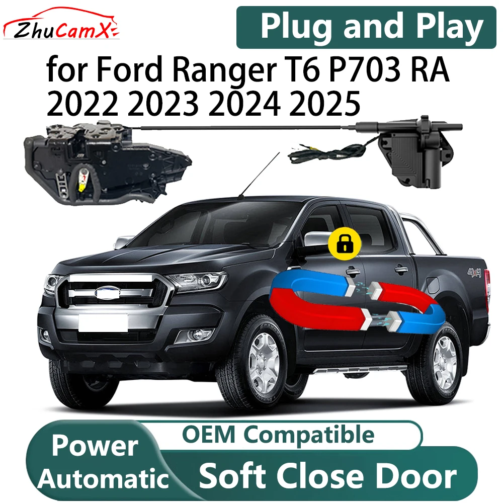 

ZhuCamX for Ford Ranger T6 P703 RA 2022 2023 2024 2025 Automatic Electric Soft Close Door Closer Power Comfort Closing System