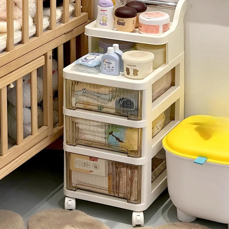 

3-уровневая тележка на колесиках для детской, мобильная станция для кормления детей, многофункциональный органайзер, стойка для хранения подгузников, ящик для хранения