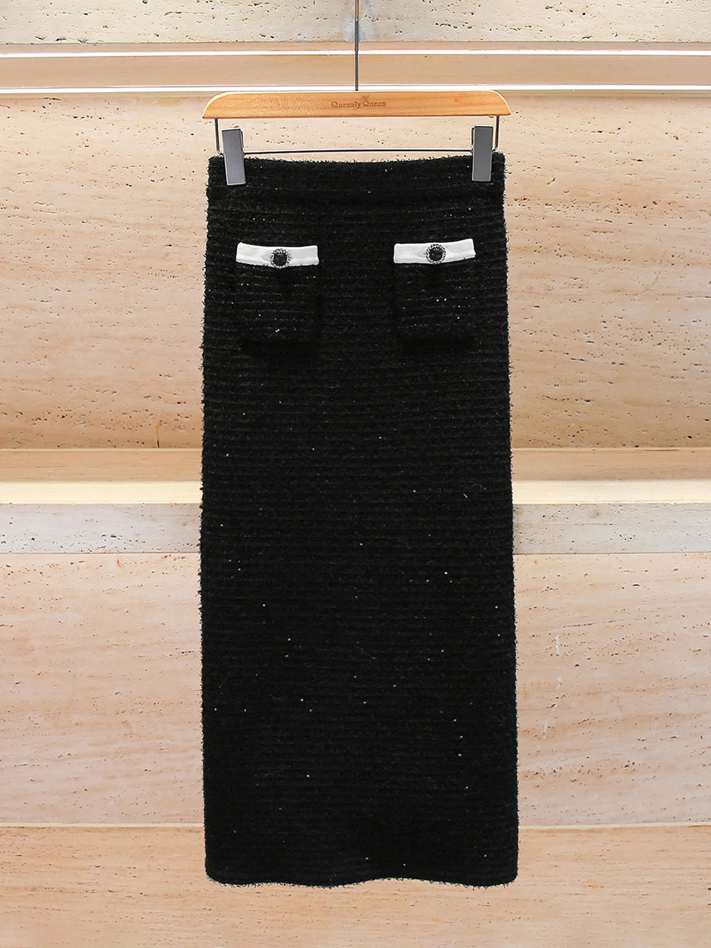 

Сверкающая вязаная длинная юбка длиной до пола, женская юбка трапециевидной формы с высокой талией, простая осенне-зимняя юбка Хепберн