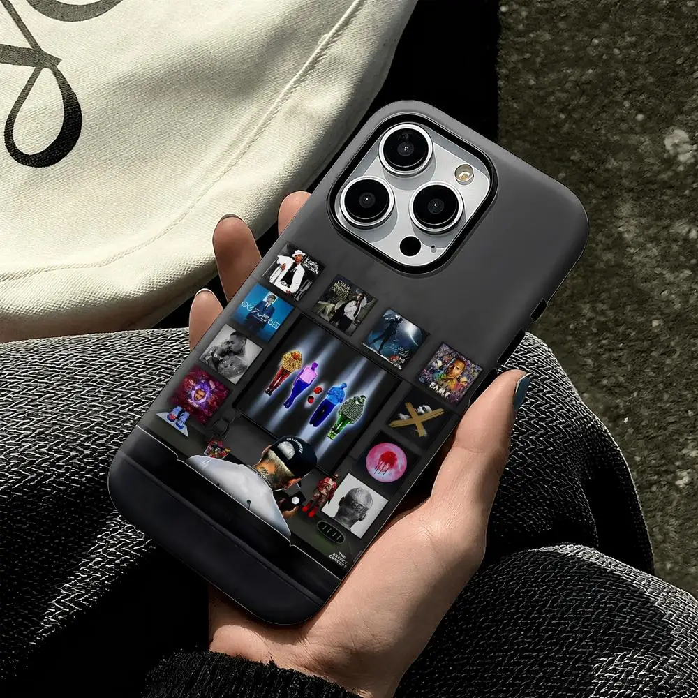 Imagen 4: Funda para Teléfono Rap C-Chris B-Brown para iPhone 17 16 15 14 13 12 11 Pro Max Air, 2 en 1, Doble Capa, Antigolpes, Protectora