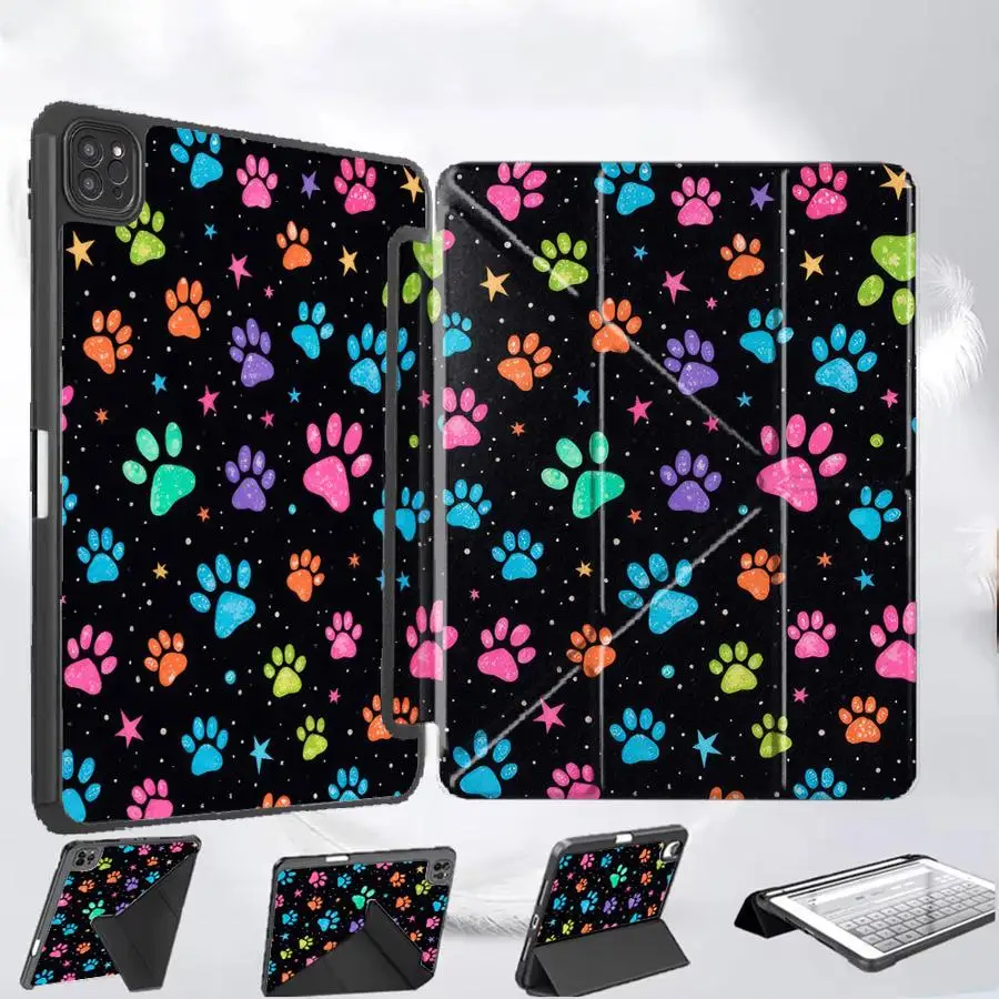 

Full Screen Colorful Paw Holder Cover Tablet Case For iPad Air 4 5 M3 M2 M4 11inch Mini 6 7 Pro 2025 Pro 11th 10th 9th 8th 7th