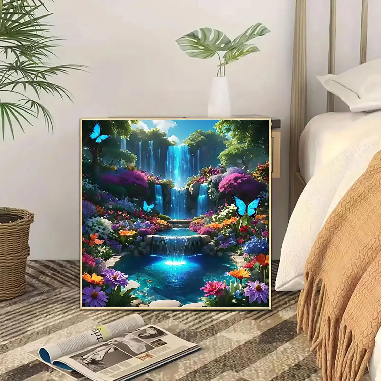 5D Diamond Painting Kit for Adults, Waterfall Landscape DIY Art, Full Round Drill Home Decor - view 3
