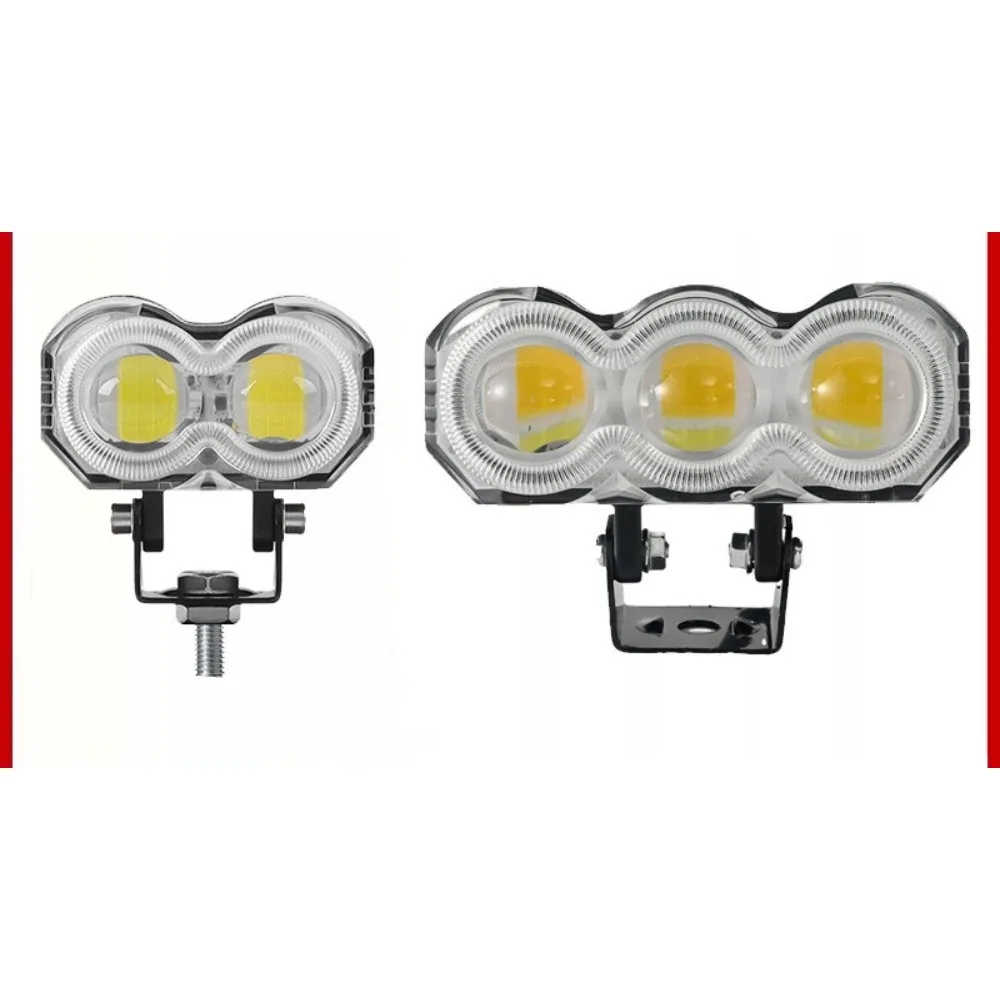 

Motorcycle Spotlight Curved Three-eye RGB with Aperture Double-beam Phantom Lens Flash Modified LED Performance Headlight