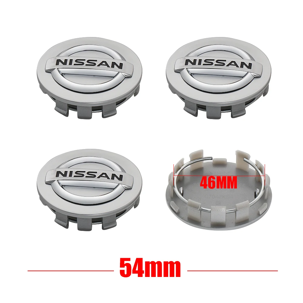 4Pcs 54MM/60MM Car Wheel Center Hub Caps Logo Cover Accessories For Nissan X-trail Qashqai Note Juke Sentra Patrol Navara Micra