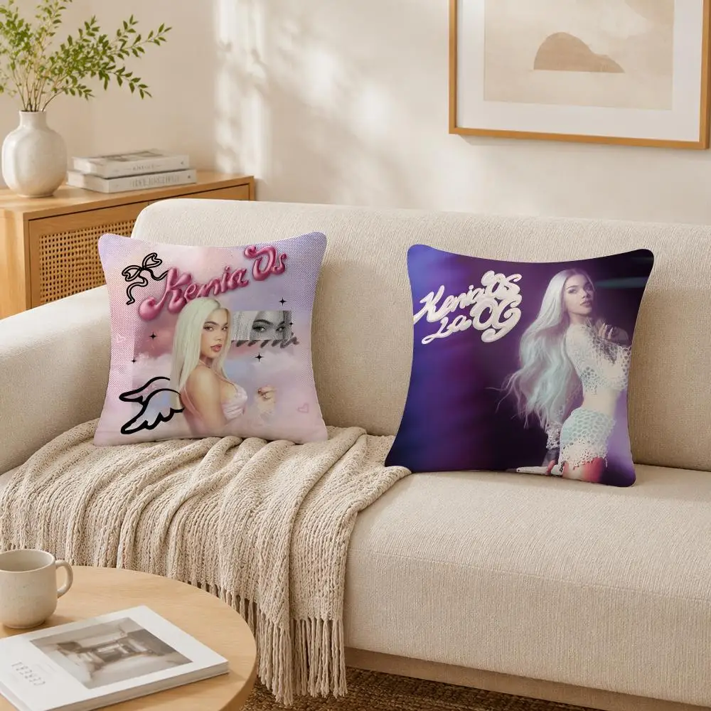 Singer K-Kenia OS Pink Aura Cushion Cover Plush Decorative Pillow Case With Hidden Zipper Cutecore Room Decor For Home