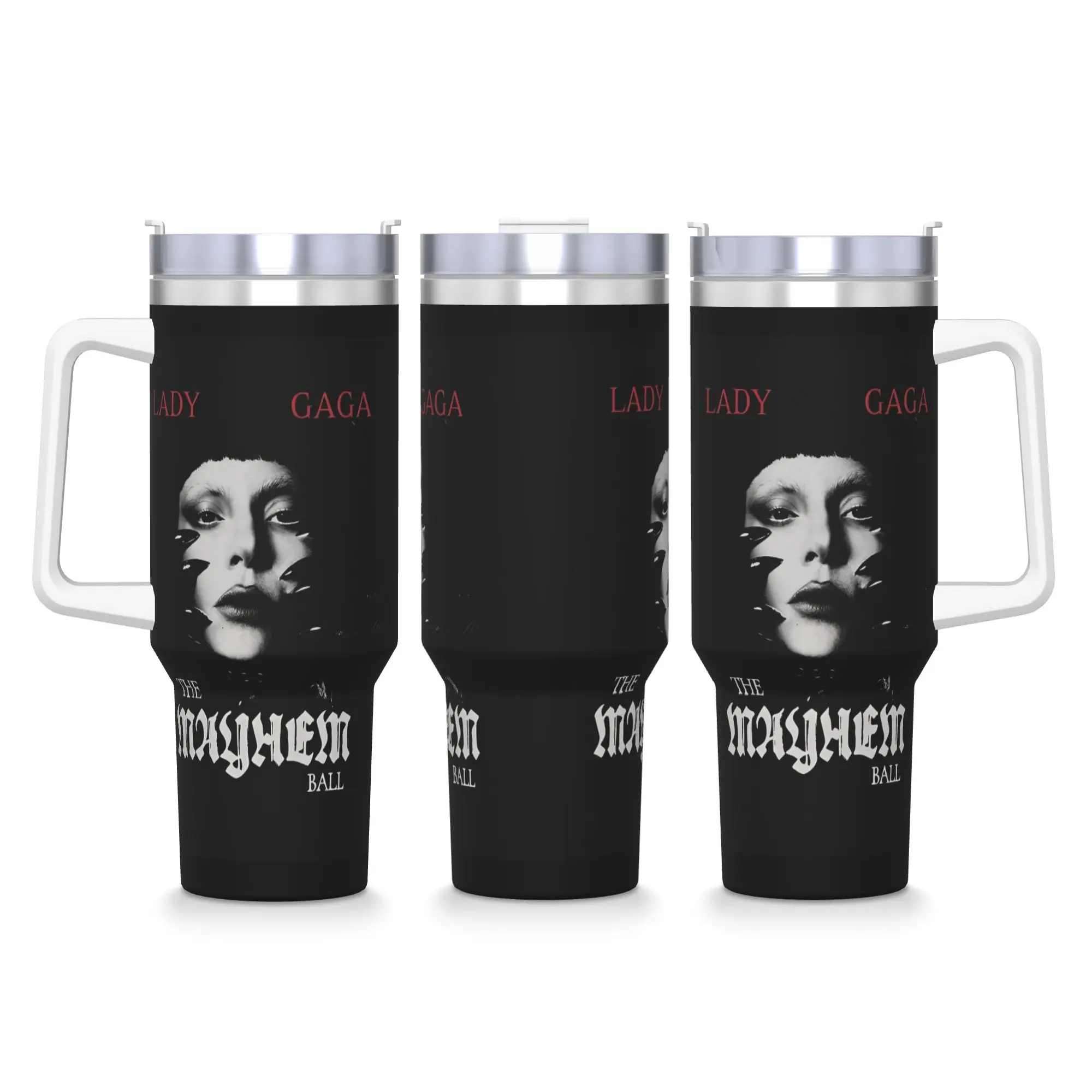 Lady Gaga The Mayhem Ball Tour 202 Tumbler  Cold and Hot Water Bottle Heat Stainless Steel Coffee Mug Printed Camping Mugs Cup