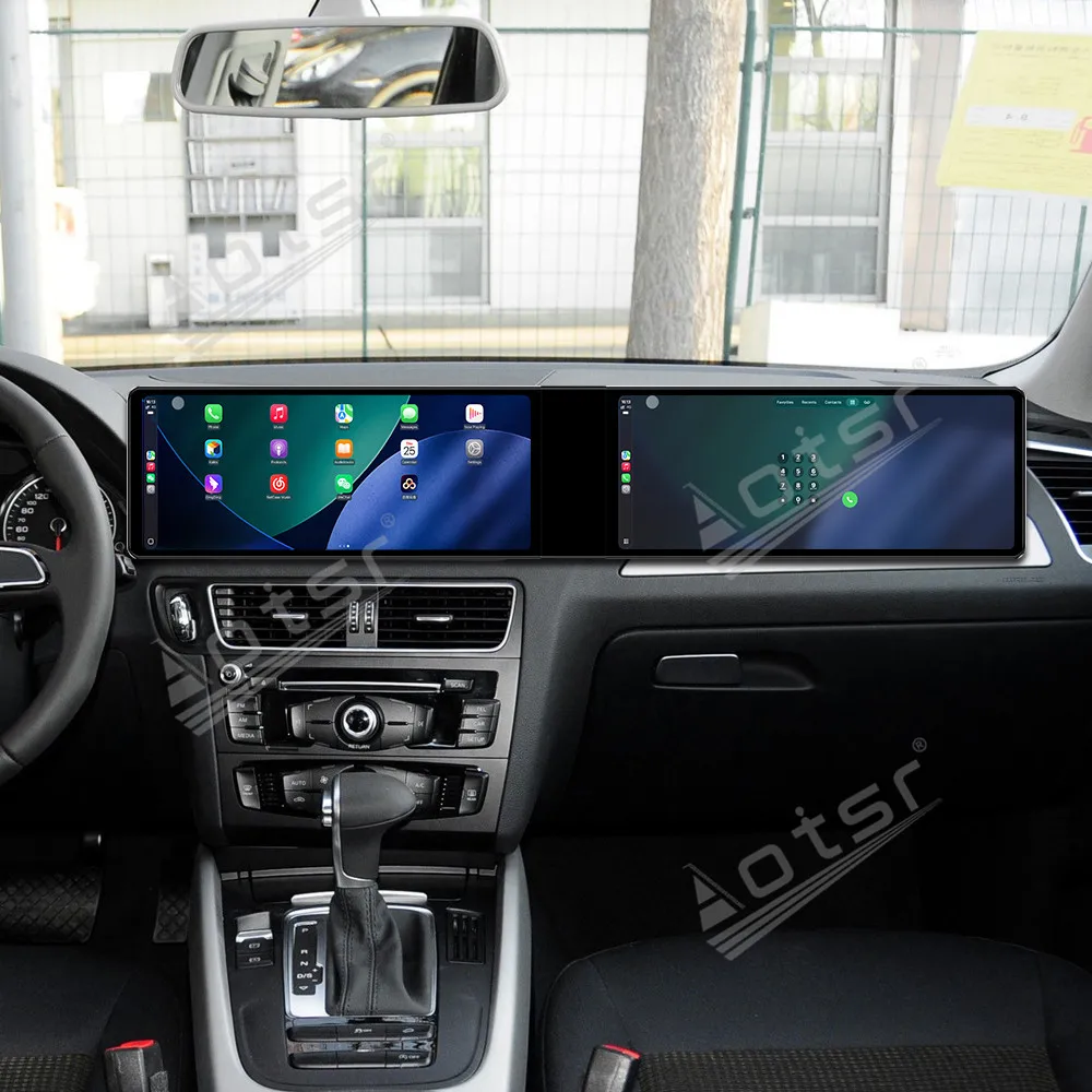 شاشة مزدوجة 12.3 بوصة أندرويد 13 راديو السيارة CarPlay لأودي Q5 2008-2016 شاشة تعمل باللمس مشغل وسائط متعددة نظام تحديد المواقع DSP وحدة رئيس السيارات #5