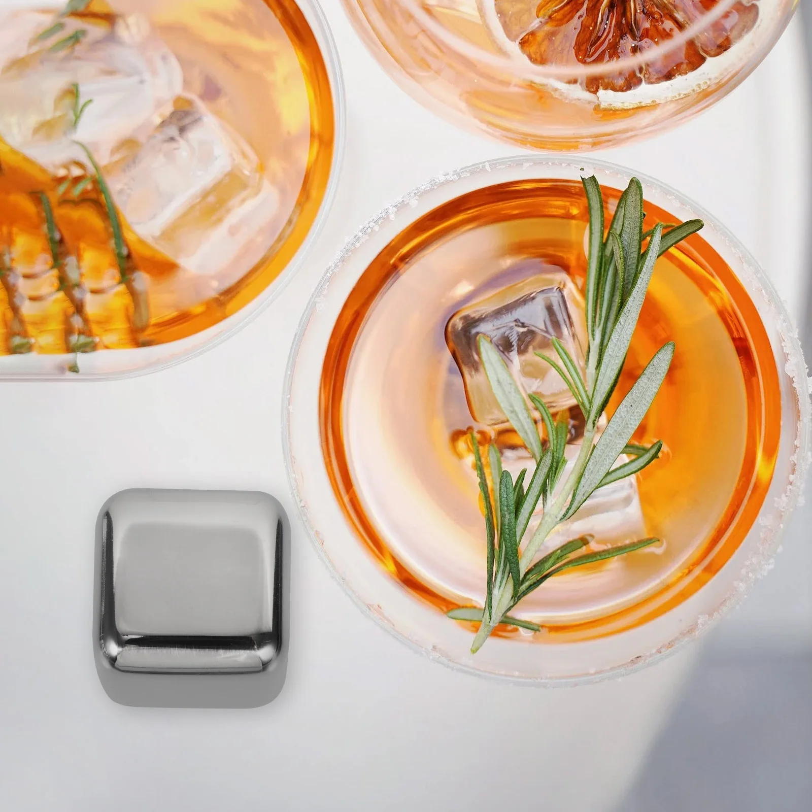 

12Pcs High Class Stainless Steel Wine Stones Reusable Ice Cubes for Whiskey Cooling Gifts Stainless Steel Ice Cube