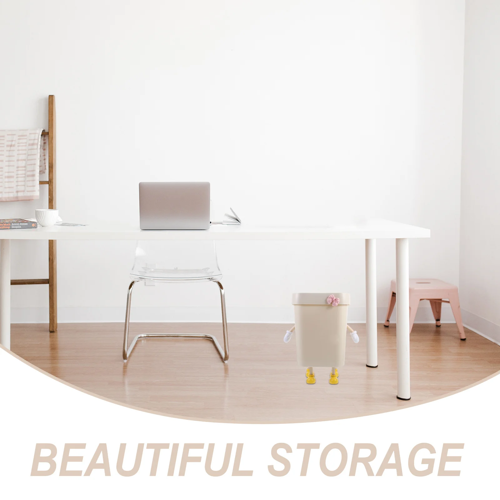 

Stylish Plastic Garbage Can with Cut Decoration Large Size for Living Room Bedroom Office Utility Room Trash Holder Organizer