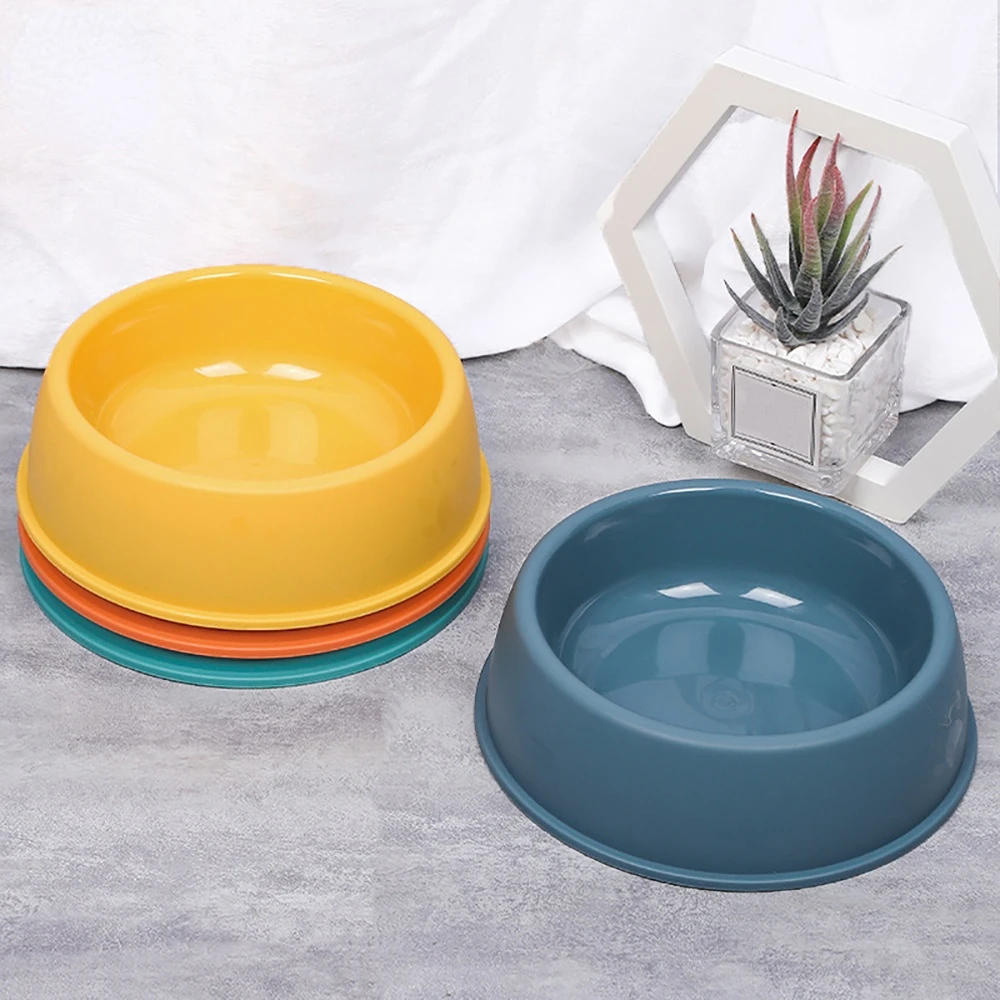 High Quality Solid Color Pet Bowls Candy-Colored Lightweight Plastic Single Bowl Small Dog Cat Pet Bowl Pet Feeding Water Tools