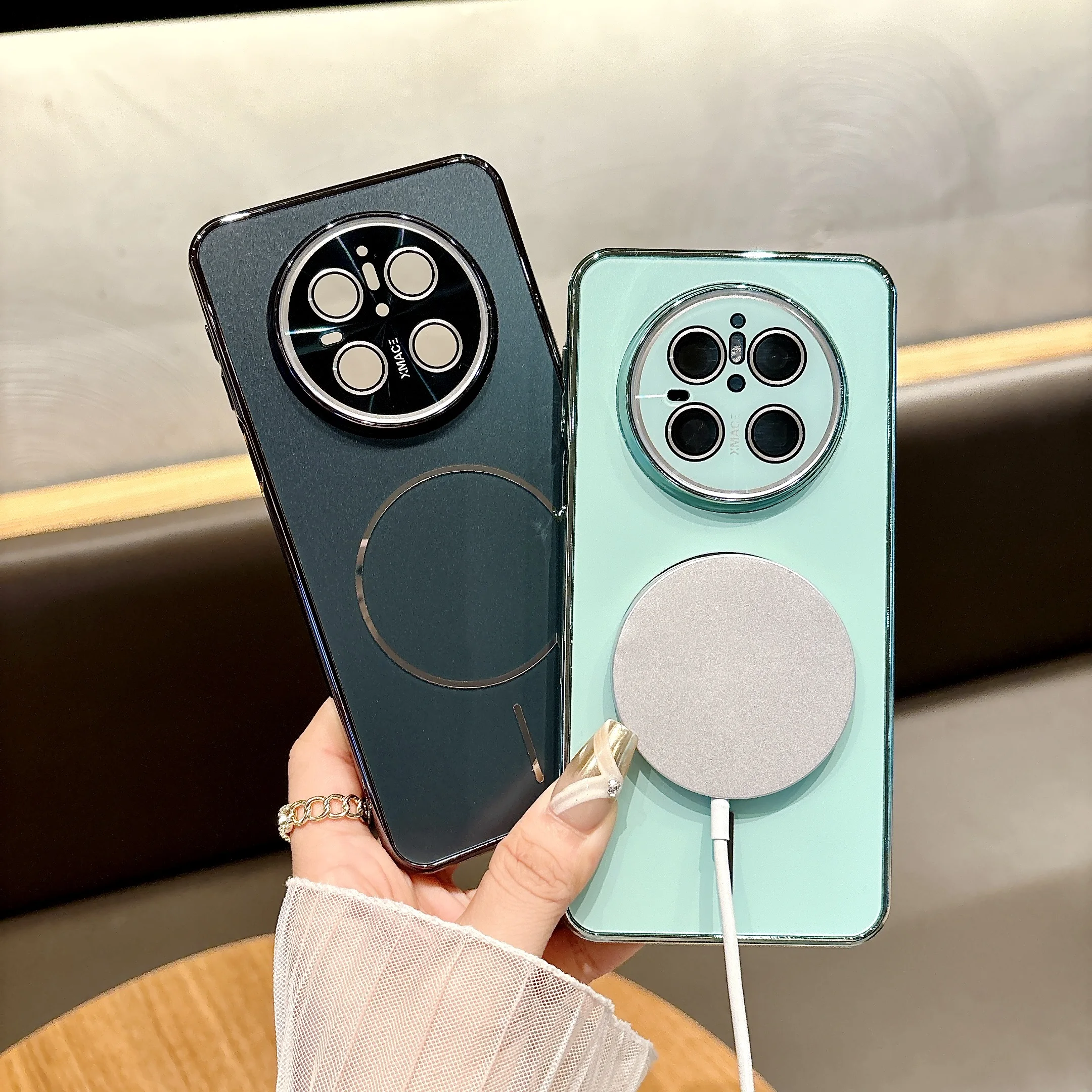 

Wireless Charging Magnetic Matte Hard Phone Case For Huawei Mate 70 Pro, Slim Built-in Laser Glass Camera Protection Cover Funda