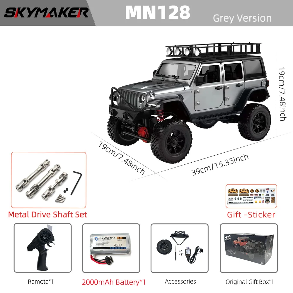 MN128 1/12 RC Car 4WD Jeep Model 2.4G Remote Control LED Light 4X4