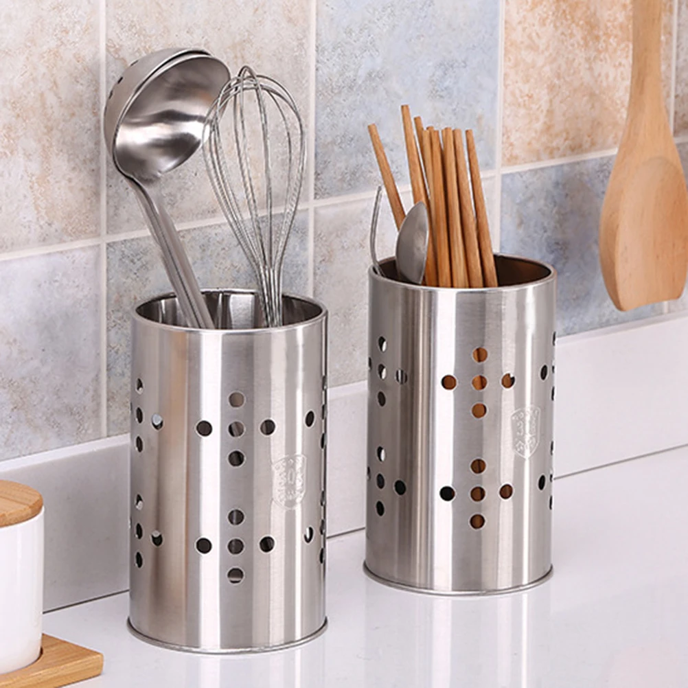 

16 5cm Stainless Steel Chopsticks Holder Utensil ganizer Metal Draining Tableware Multifunctional Storage Serving Eco Friendly