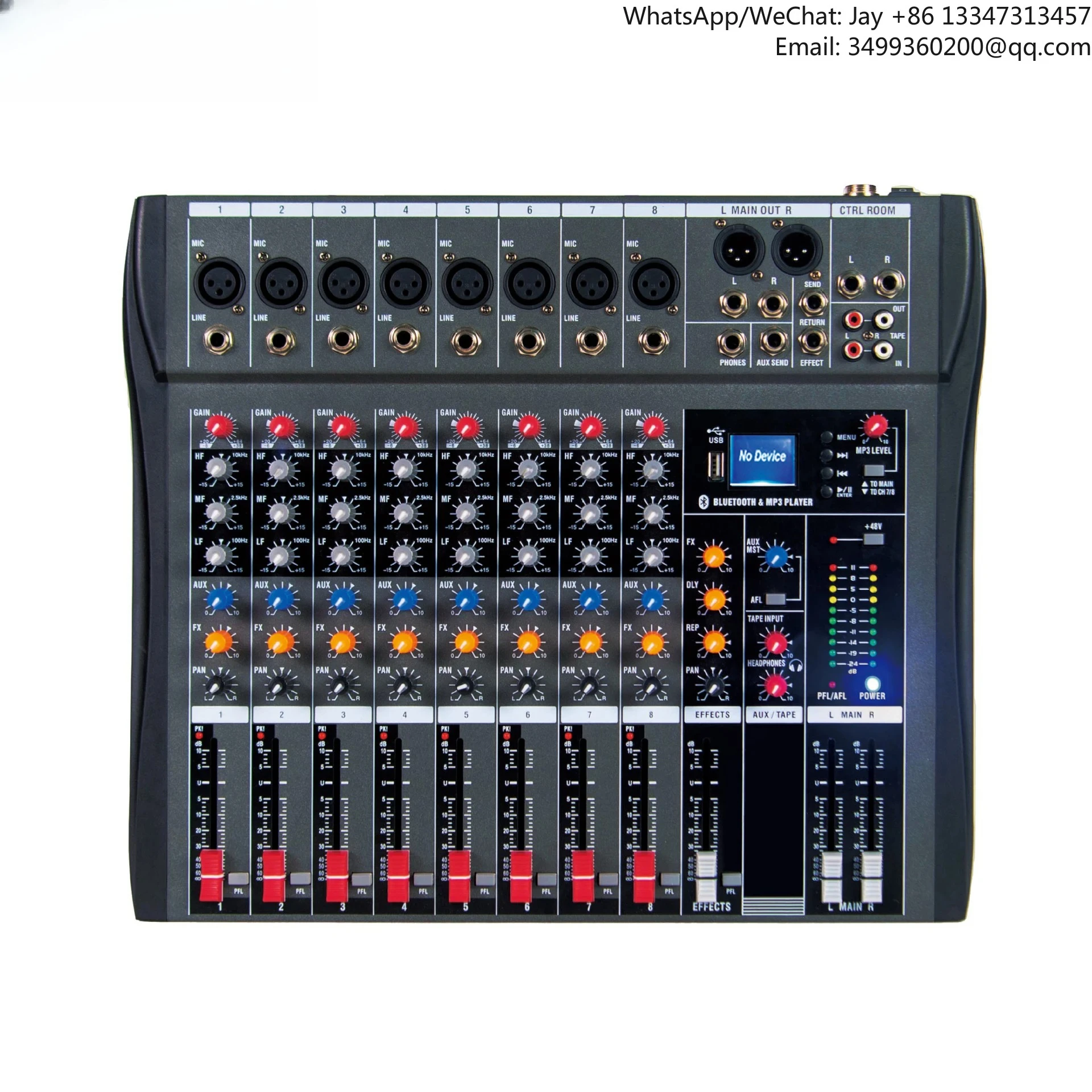 

CT8 Professional DJ Equipment 8-channel Mixer With Bluetooth USB, Integrated Effects, And DJ Functionality