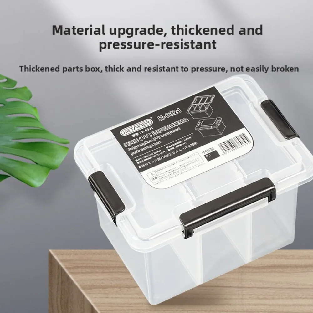 Multi-Grid Parts Box, Transparent Plastic Storage Box for Electronic Components, Small Screws & Accessories, Tool Organizer