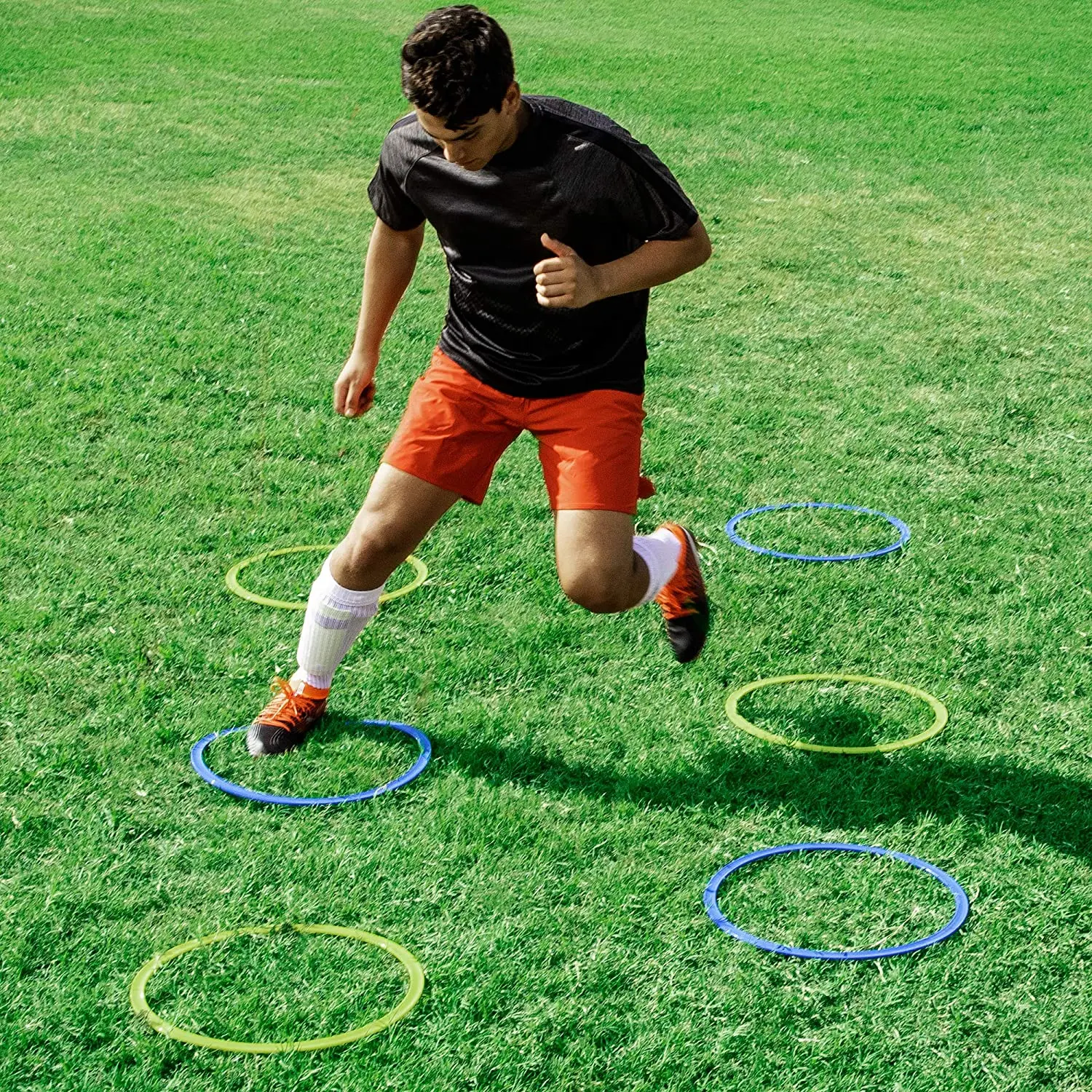 Anillos de entrenamiento de agilidad duraderos, 5 uds., anillos de entrenamiento de agilidad de velocidad de fútbol portátiles, equipo de