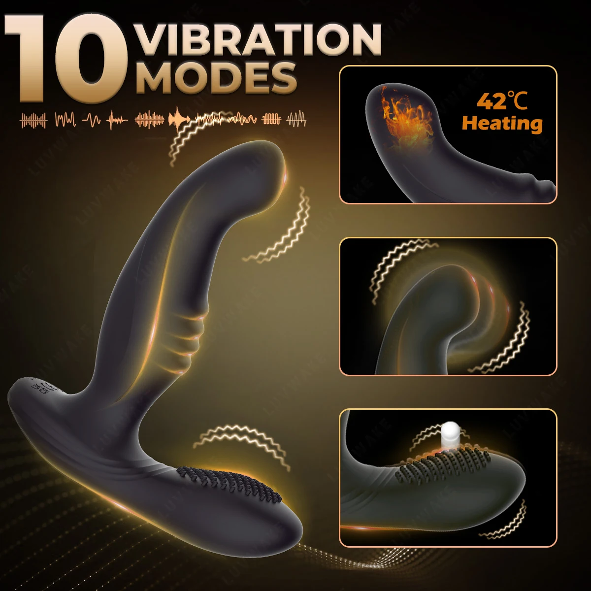 10 Wiggling Anal Plug Butt Plug Prostate Massager Male Sex Toys for Men Sex Toy Anal Vibrator Adult Toys Anal Dildo for Couples