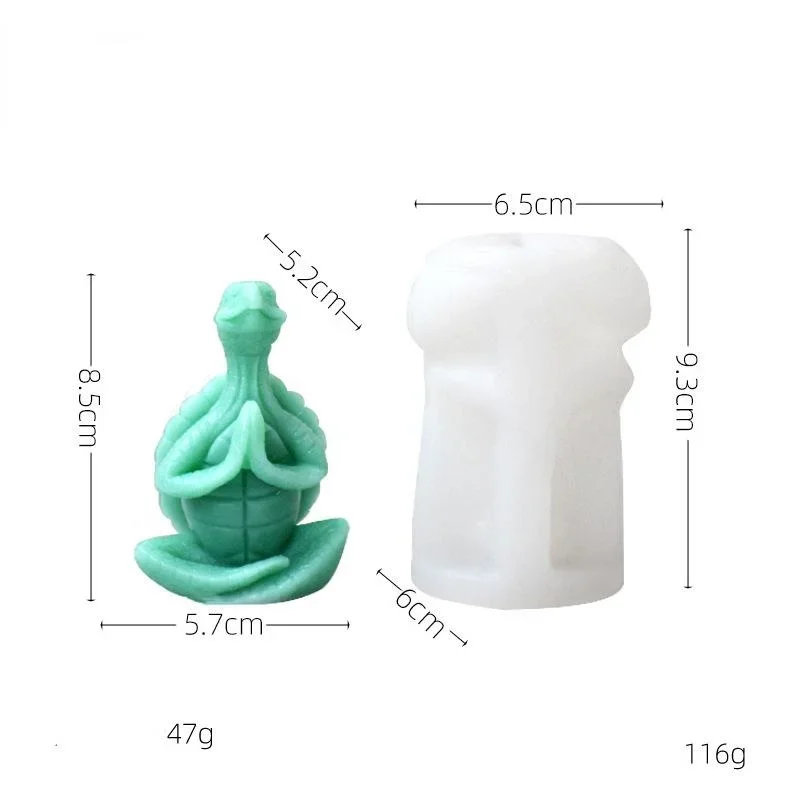 Meditation Turtle Silicone Candle Mold 3D Marine Animal Aromatherapy Plaster Soap Resin Make DIY Chocolate Cake Tool Home Gift