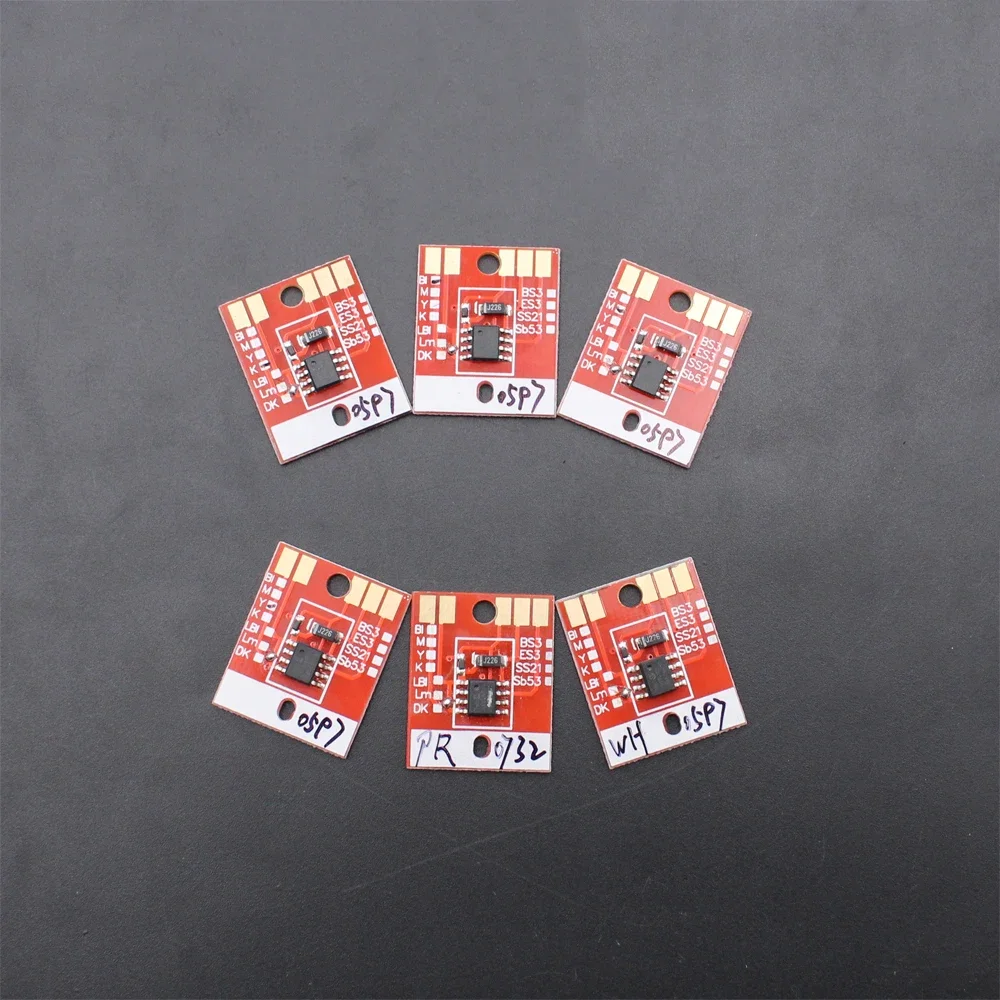 6PCS For Mimaki LH-100 chips for Mimaki UJF3042 UJF6042 permanent chips LH100 spc 0597 BK C M Y WH WH auto reset chip