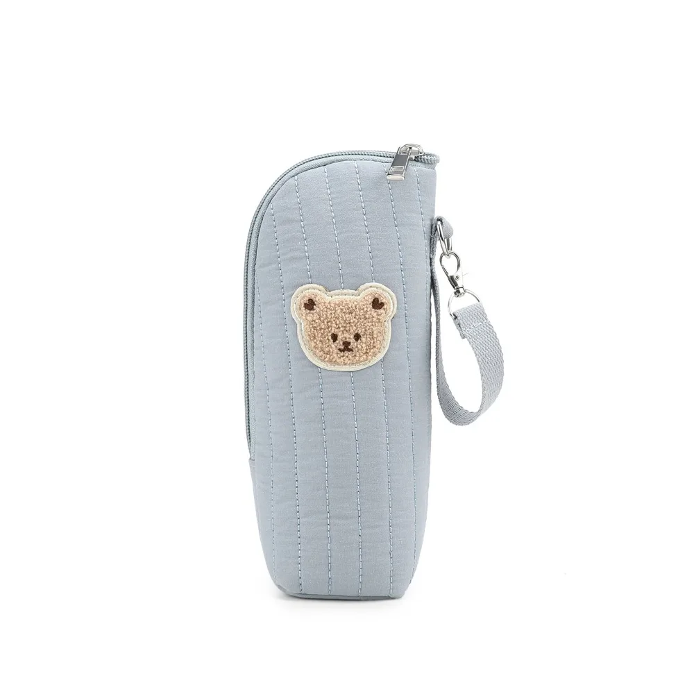 

New Bear Bottle Bag with Handle Pure Cotton Bottle Cooler Insulated Portable Breastmilk Cooler Bag for Daycare Outdoor