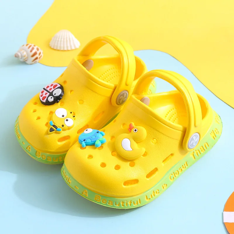 Children New Cute Cartoons Kids Mules Clogs Summer Garden Beach Slippers Sandals Cave Hole Baby Shoes For Boys Girls