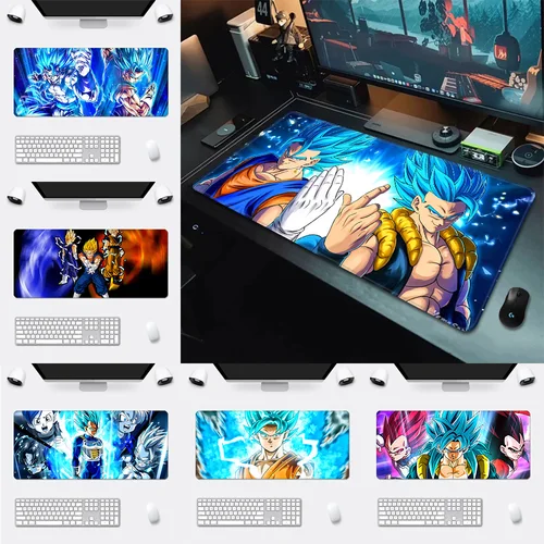 Alfombrilla de ratón con estampado HD para Gamers de ordenador, alfombrilla de ratón antideslizante con borde de bloqueo, Anime para teclado de PC g-gokus XXL90x40cm