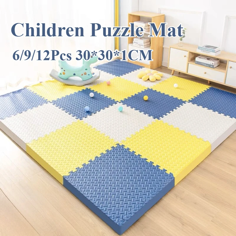 

6-12Pcs Puzzle Mat for Children 30*30*1CM Baby Crawling Play Mat Soundproof Puzzle Gym Mat for Children's Room Activities Mat