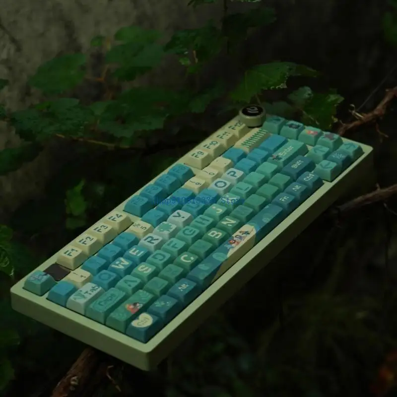 127Keys Green Keycaps XDA Profile 9.5mm Thick PBT Keycap For 61 104 108