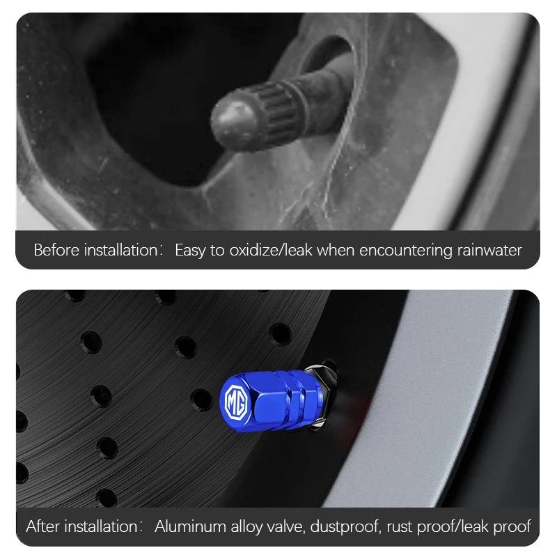 4 قطعة سيارة الإطارات صمام ينبع غطاء الإطارات غطاء صمام ل MG 7 6 5 ZS MG4 EV واحد Cyberster HS MG3 EZS GT GS 3SW MARVEL-R العقرب هاكتور #5