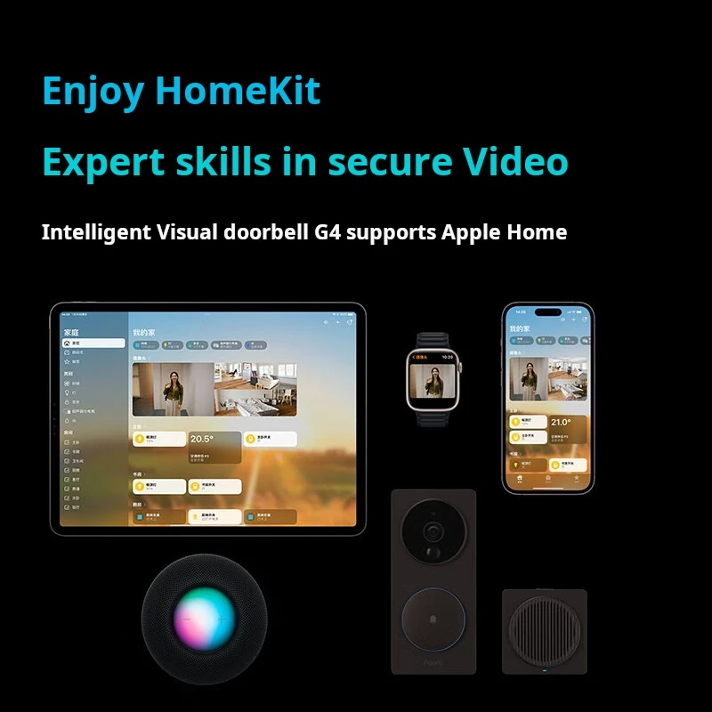 Aqara timbre de vídeo inteligente G4 WiFi 1080P HD píxeles timbre de puerta Visual Control remoto en casa inteligente ojo de gato electrónico para la aplicación Homekit