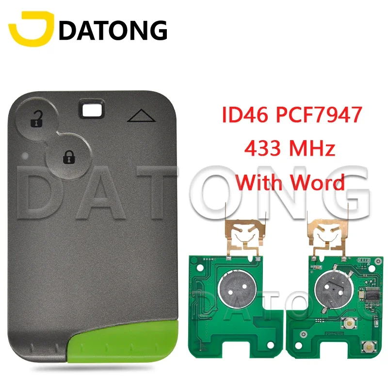 

World Car Remote Key Datong For Renault Laguna Espace Vel-Satis 2001-2009 PCF7947 Chip 433 Mhz Auto Smart Control Card Place