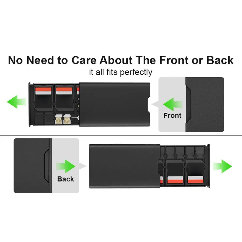 BUDI-Caixa De Armazenamento De Cartão Anti-risco Portátil, Suporte De Proteção, Caixas De Armazenamento para 6 Cartões SD, Micro SDHC, Micro SDXC,