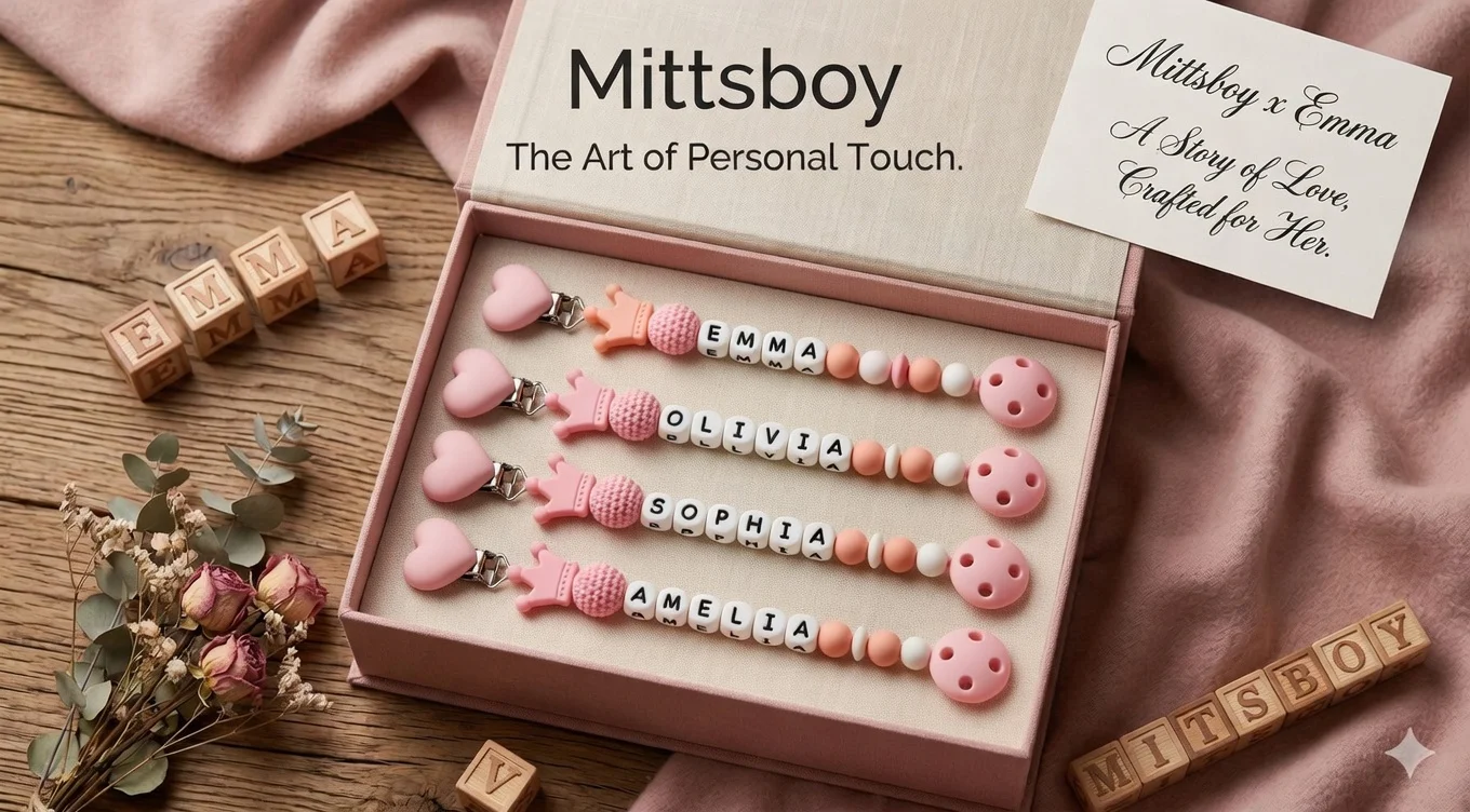 Personalized Baby Pacifier Clip Custom Name Silicone Crown Beads Heart Wooden Holder Handmade Teether Chain BPA Free Gift
