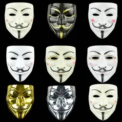 Movie Cosplay V for Vendetta Hacker Mask Anonymous Guy Fawkes Halloween Christmas Party Gift for Adult Kids Film Theme Mask