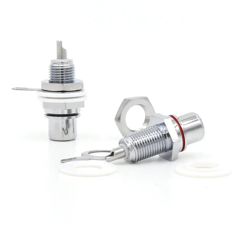 로듐 도금 RCA 소켓 RCA 암 패널 마운트 플러그, 오디오 터미널 RCA 패널 마운트 섀시, 2 개