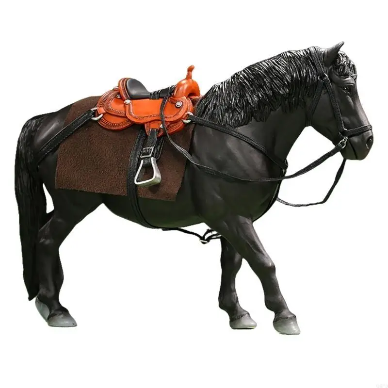 

Realistic 1/12 Pack Horse Model Figurine Action Figure with Harness For Collector And Educational Display Decoration