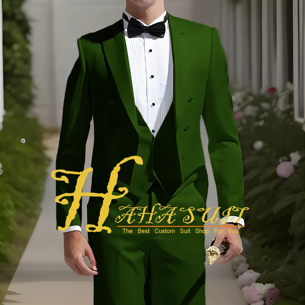 

Men's Suits Slim Fit 3-Piece Custom Groom Groomsmen Full Set Banquet Tuxedo