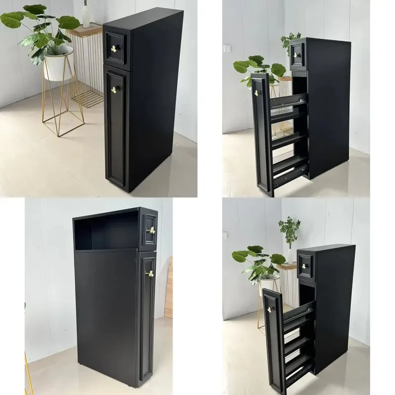 Luxury Oak Side Cabinet with Storage Modern Design Stainless Steel Frame for Bathroom or Dining Room