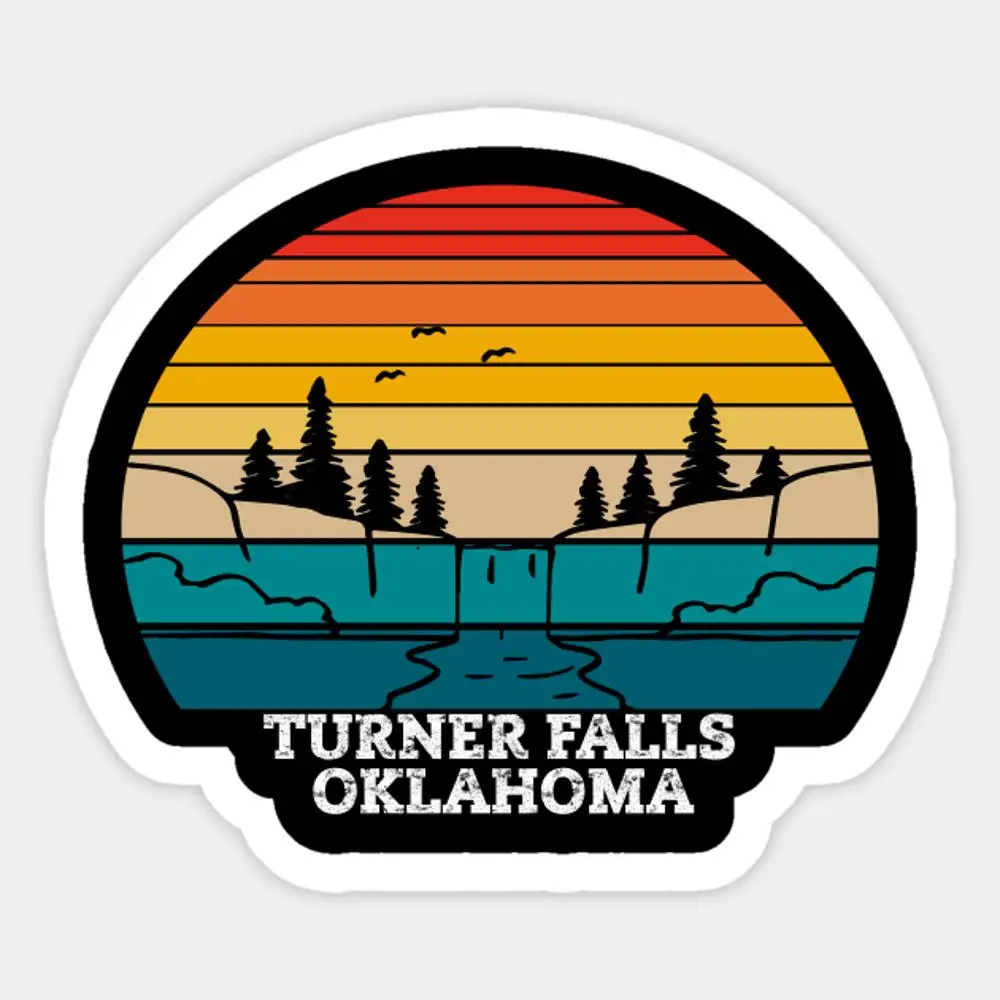 Turner Falls Oklahoma Sticker for Laptop Decor Bedroom Car Cute Cartoon Art Fashionable Public Suitcase