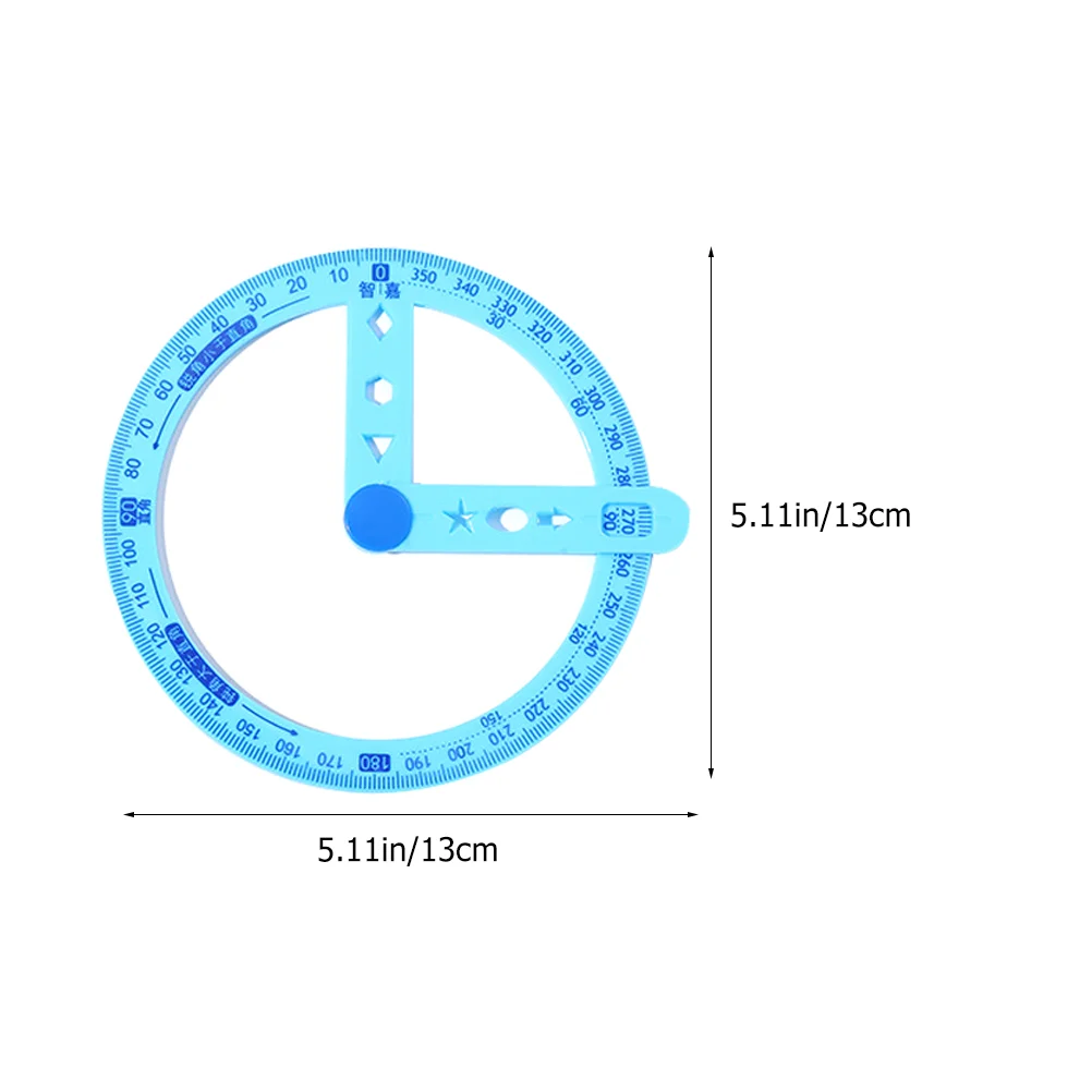 6 Pcs 360 Protractor Multi-function Creative Circle Demonstrator Plastic Ruler Drafting