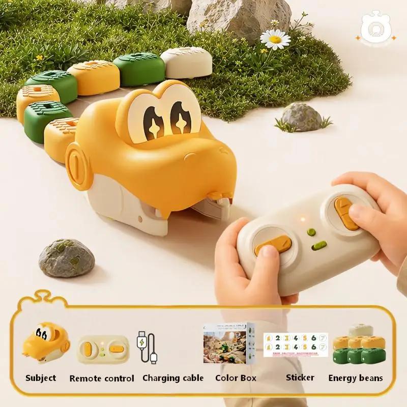 Magnetic Eating Snake Remote Control Car Toy for Boys Dual Player Battle Greedy Bean Children's Birthday Gift image 3