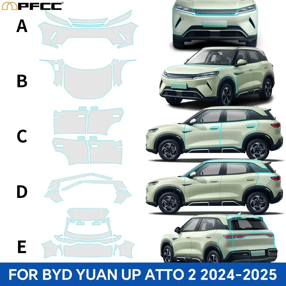 9MIL PPF TPU YUAN UP ATTO 2 2024-2025 8.5Mil TPU Paint Protection Film Car Body Pre-cut PPF Clear Bra Anti-Scratch Kit Resistant