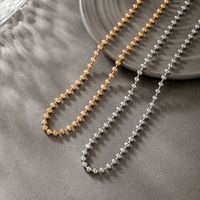 XP Jewelry -- 50 cm x 4 mm Gold Plated 18 k / White Beads Necklaces for Women Men Fashion Jewelry
