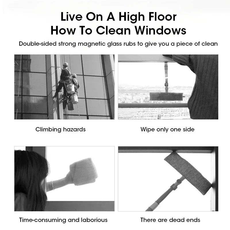 2025 Powerful Magnetic Window Cleaner Dual Sided for Home High Efficiency Glass Cleaning Durable and Reusable,Clean cotton image 6