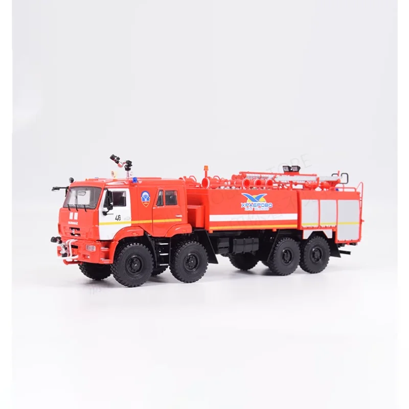 Diecast 1/43 Scale Russian Fire Truck AA-13/60 KAMAZ-6560 Alloy Car Model Collectible Ornament Boys Gift