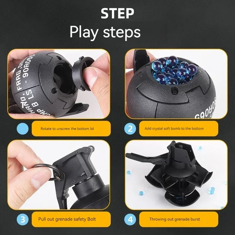 Lanceur de bombe à eau en nylon pour enfants, jouet de grenade, rafale, réutilisation, simulation, Cs, extérieur, 6mm-8mm, M26a2, M18