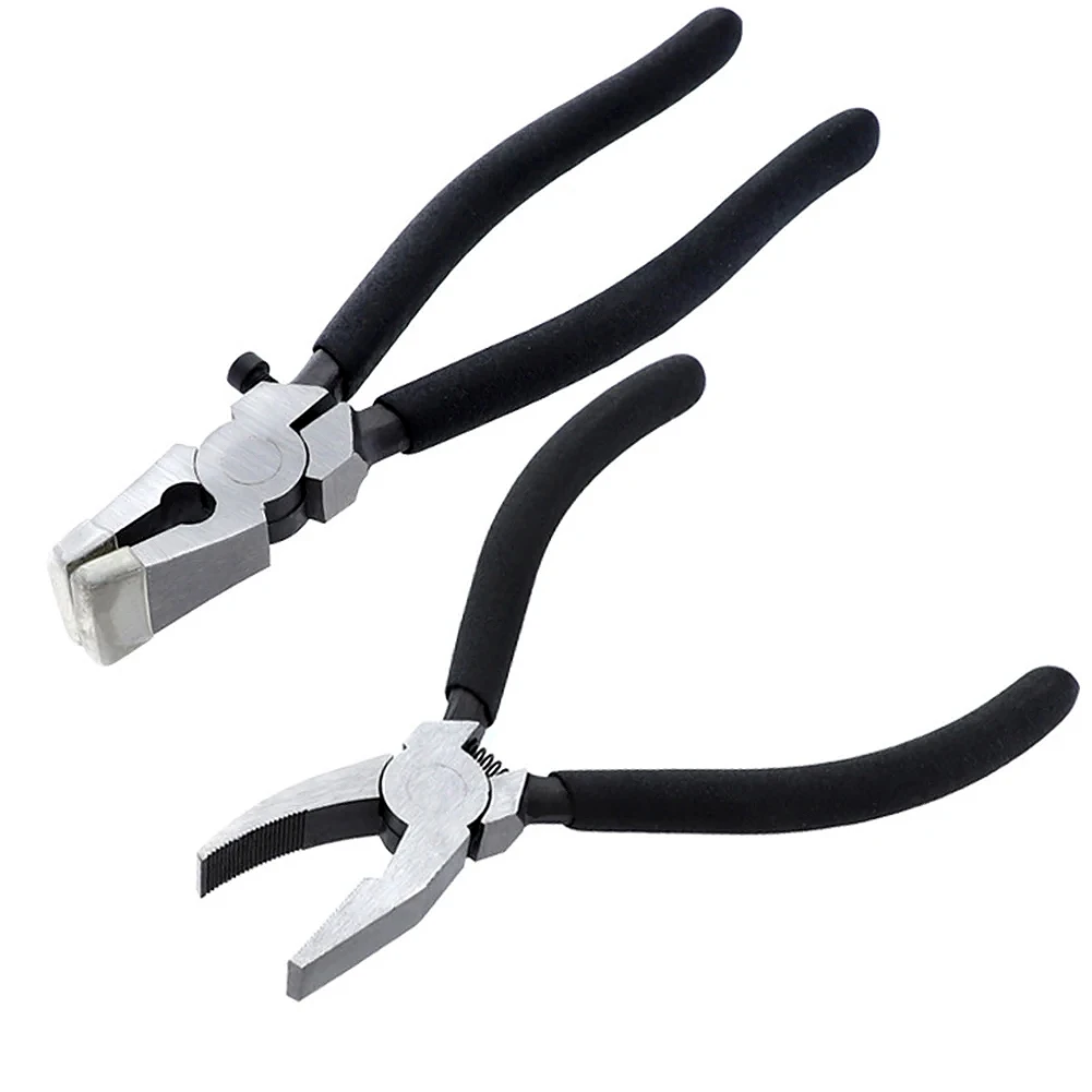 Flat Nose Pliers 8 inch/6 inch Adjustable Glass Pliers Heavy Duty Breaking Pliers for Tiles Floor Glass Hand Tools