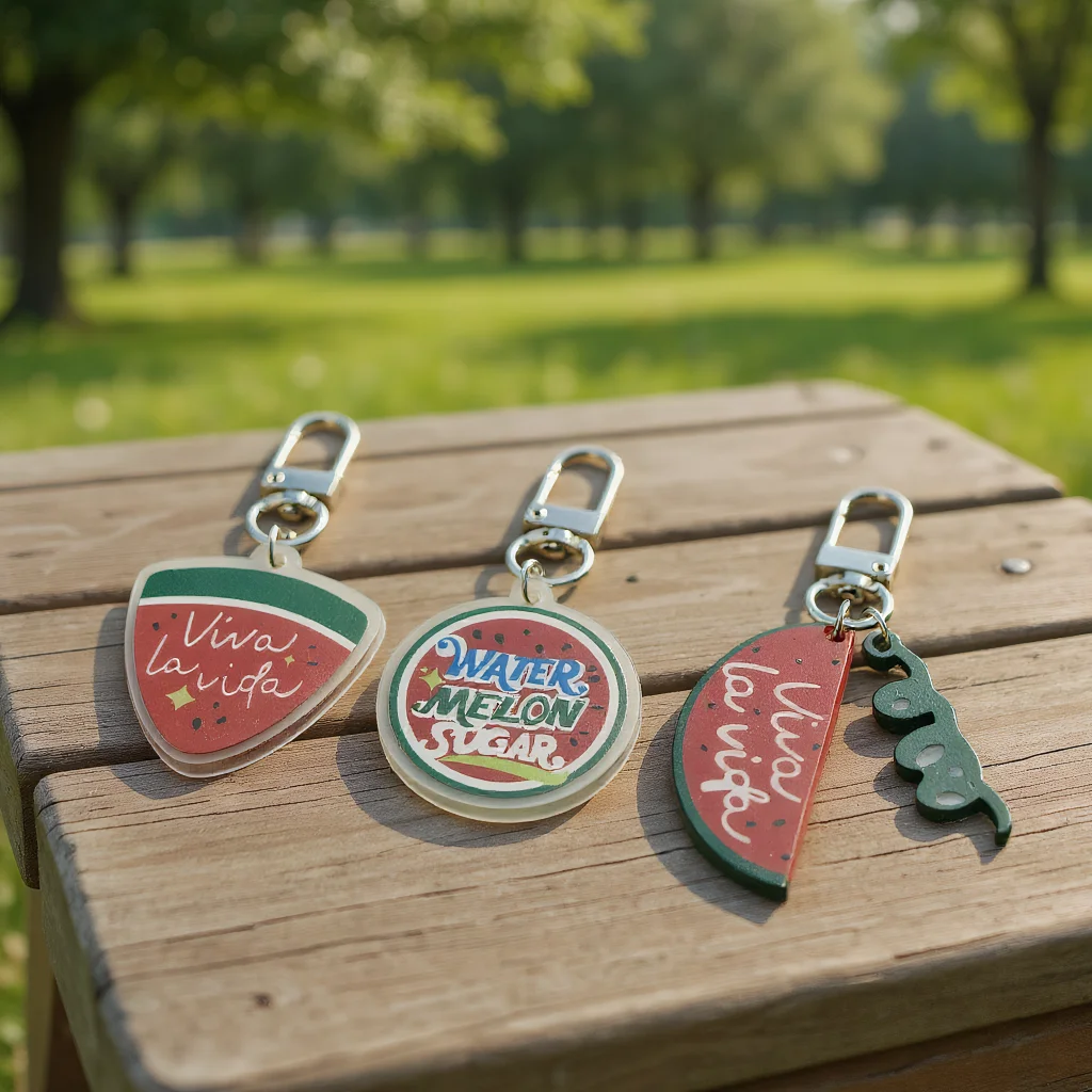 فيفا لا فيدا سلاسل المفاتيح حقيبة قلادة اكسسوارات هدية المسلسل التلفزيوني الساطع البطيخ فانجابونيلاتا وورترميلون تأثيري سلسلة مفاتيح أكريليك #1