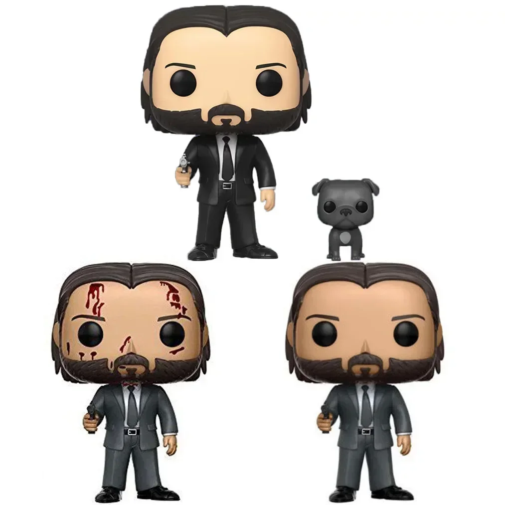 FUNKO POP Movies John Wick #387 Action Figure Dolls Toys Cool John Wick with Dog #580 Figuras Model Collection Gifts  Children