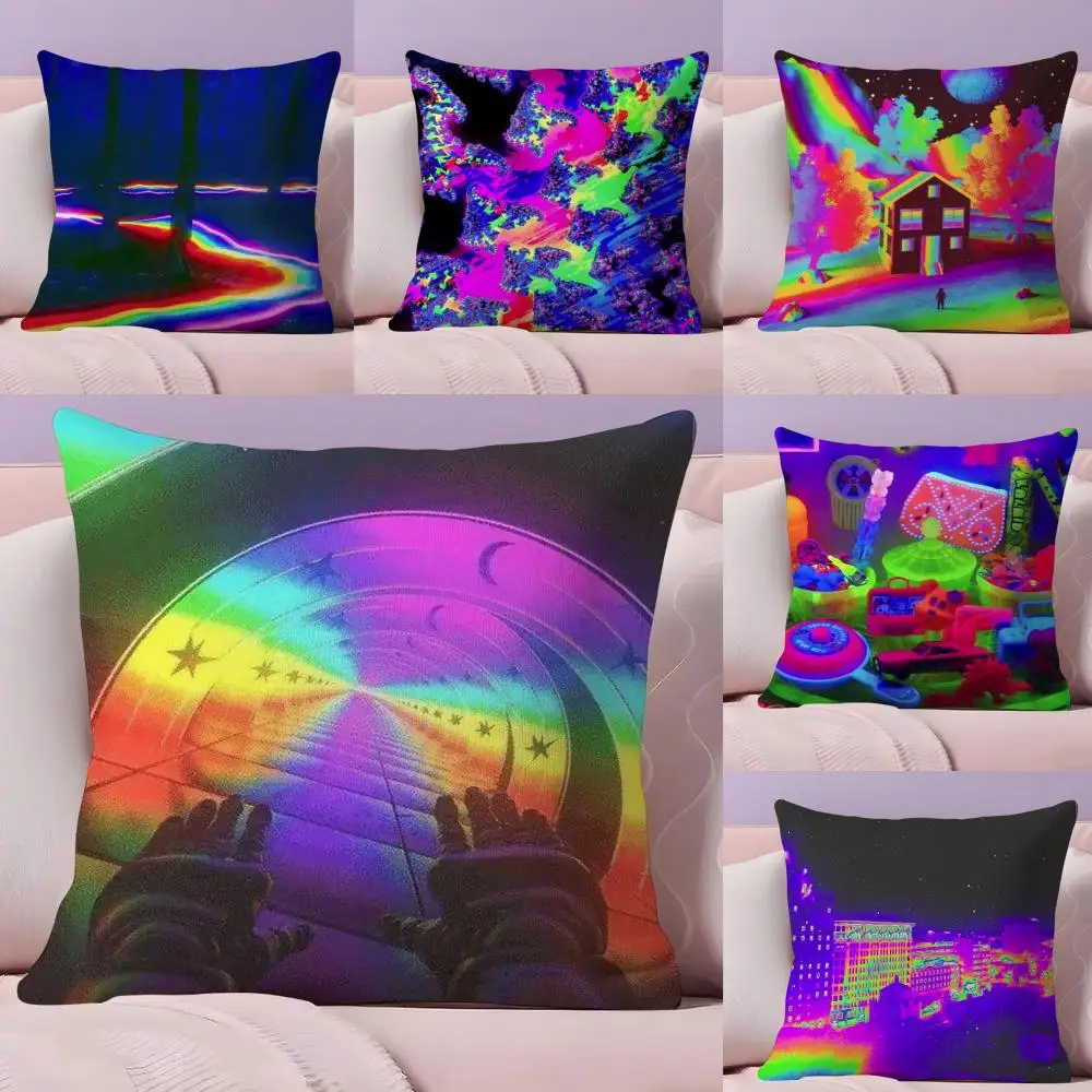 كيس وسادة رائع على شكل حرف N من النيون، غطاء وسادة أريكة حريري قصير من القطيفة مع سحاب غير مرئي مقاوم للغبار لديكور المنزل #1